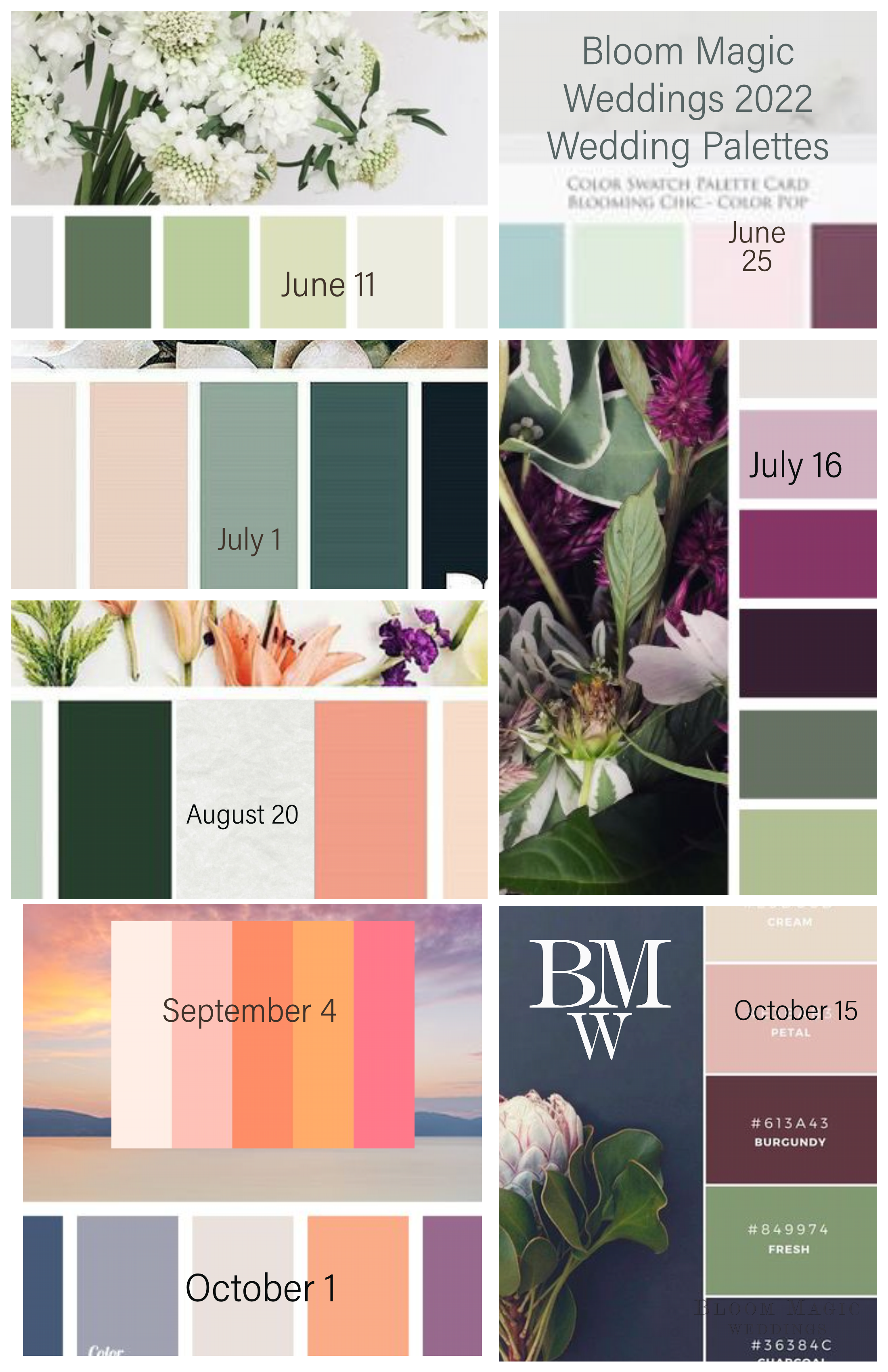 A Year in Colors: Charting Wedding Color Schemes - SlowFlowers Journal