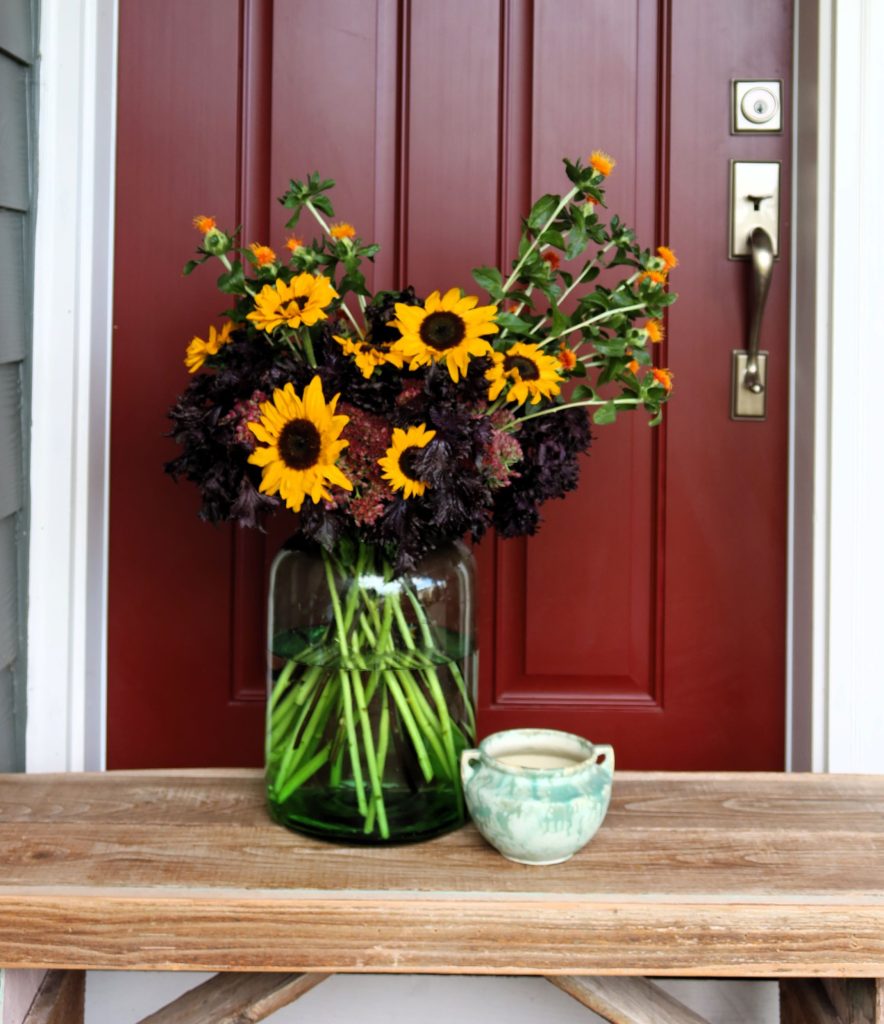 Sunflowers In Red Vase - Diamond Paintings 