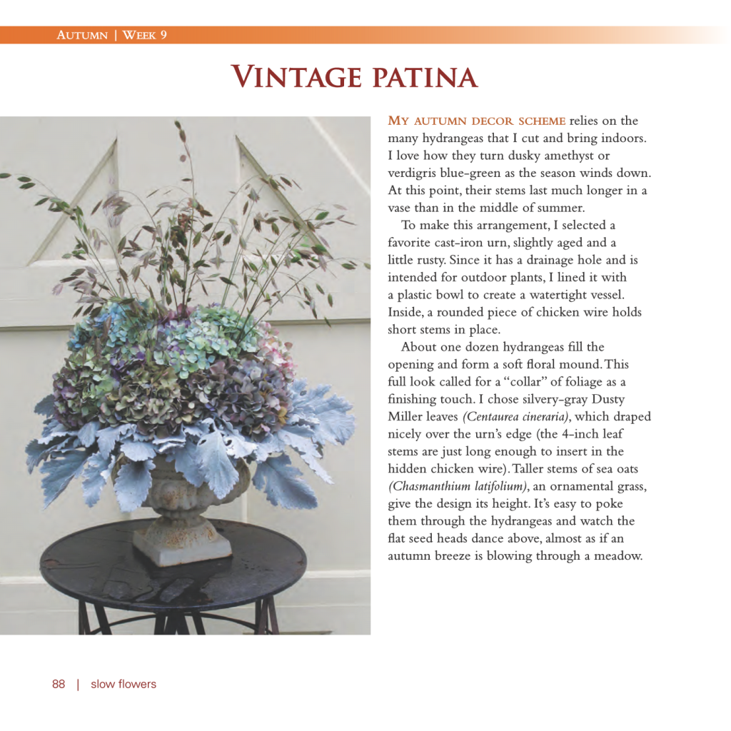 "Vintage Patina" from the Slow Flowers Book, 2013
 (originally designed in November 2011)
