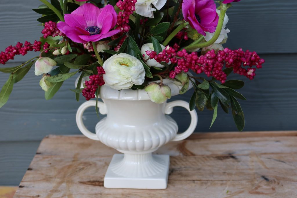 Creamware vase detail